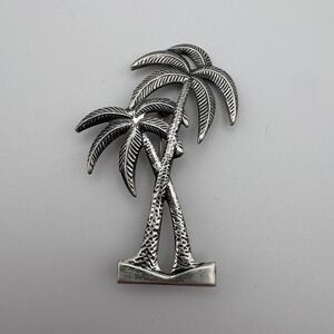 Vintage Beau Sterling Silver Palm Tree Brooch Pin Tropical Beach 1.85in 3.53g